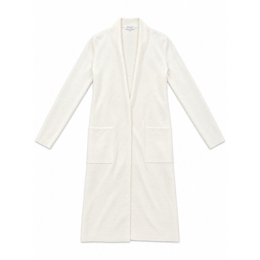 Aritzia Babaton Ty Long Belted Cardigan Ivory XS Duster Sweater